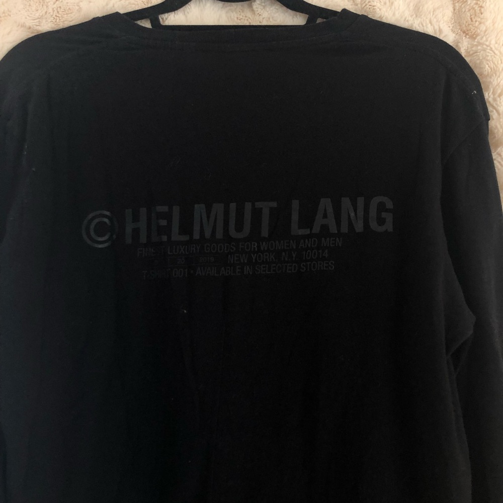 Black Helmut Lang logo long sleeve